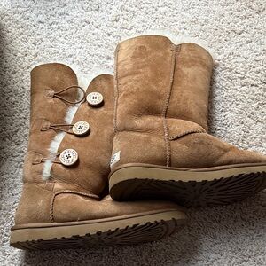 UGG Tan Winter Boots with Button Accents size 8